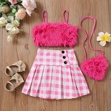 3-Piece Girls' Matching Set with Purse