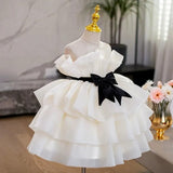Champagne White Sleeveless Flower Girl Dress