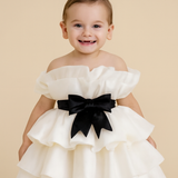 Robe de demoiselle d'honneur blanche champagne sans manches