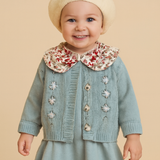 2-Piece Daisy Girl Knit Dress & Cardigan Set