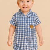 Pelele unisex de bebé con botones a cuadros 