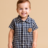 Pelele unisex de bebé con botones a cuadros 