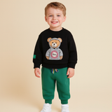 Conjunto de algodón con oso para niño