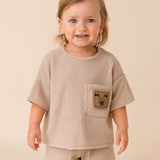 Ensemble 2 pièces ours en coton doux pour bébé et tout-petit