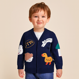 Playful Farm Animal Knit Boys' Cardigan