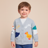 Playful Farm Animal Knit Boys' Cardigan