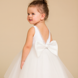 Flower Girls' Blossom Dress with Ribbon and Pearls