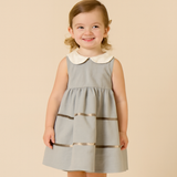 Robe Cordelia en coton gris pour fille