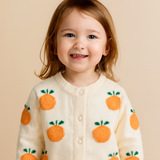 Cardigan orange pour enfant de couleur crème