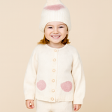 Cardigan orange pour enfant de couleur crème