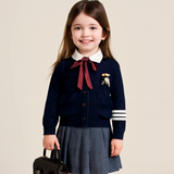 Ensemble jupe et cardigan en coton tricoté Cherry Little Lady