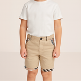 Pantalones cortos chinos para niño en beige
