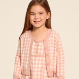 Robe à carreaux et cardigan pour fille