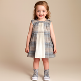 Retro London Plaid Dress for Girls