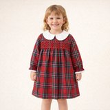 Vestido festivo de tartán rojo para niña de Navidad