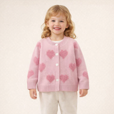 Baby Girls’ Pink Heart Knit Cardigan
