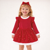 Ensemble cardigan et jupe en coton tricoté pour tout-petit