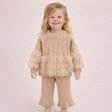 Girls’ Lux Fur-Trim Knit Set