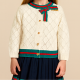 Ensemble cardigan et jupe en coton tricoté pour tout-petit