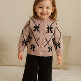 Knit Cotton Girls' Set with Pearls