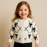 Knit Cotton Girls' Set with Pearls