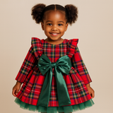 Christmas Girls' Red Tartan Festive Dress