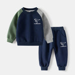Colorblock Dino Sweater & Pants Set