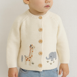 Unisex Baby Embroidered Cotton Cardigan