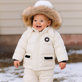 Conjunto de traje de esquí y nieve unisex de invierno de 2 piezas con chaqueta acolchada y pantalones 