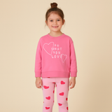 Ensemble haut et bas rose ludique pour fille