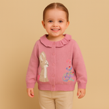 Cárdigan de conejito de punto para niña