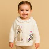 Cárdigan de conejito de punto para niña