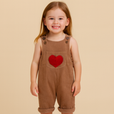 Heart Corduroy Unisex Jumpsuit