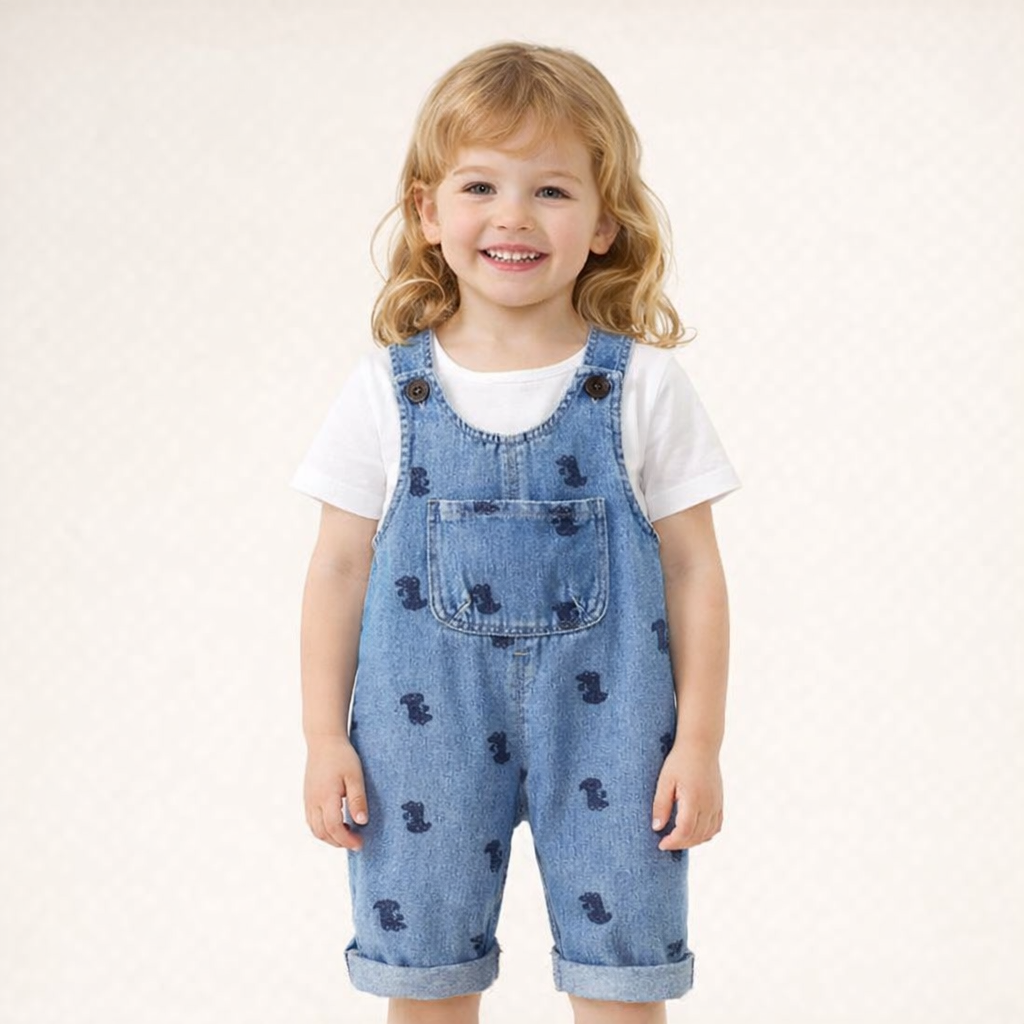 Denim Dinosaur Unisex Jumpsuit