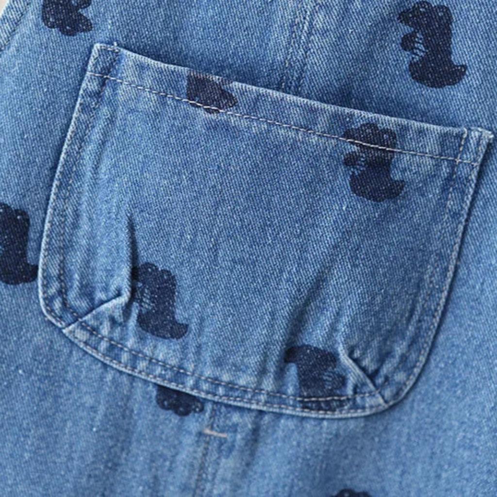 Denim Dinosaur Unisex Jumpsuit