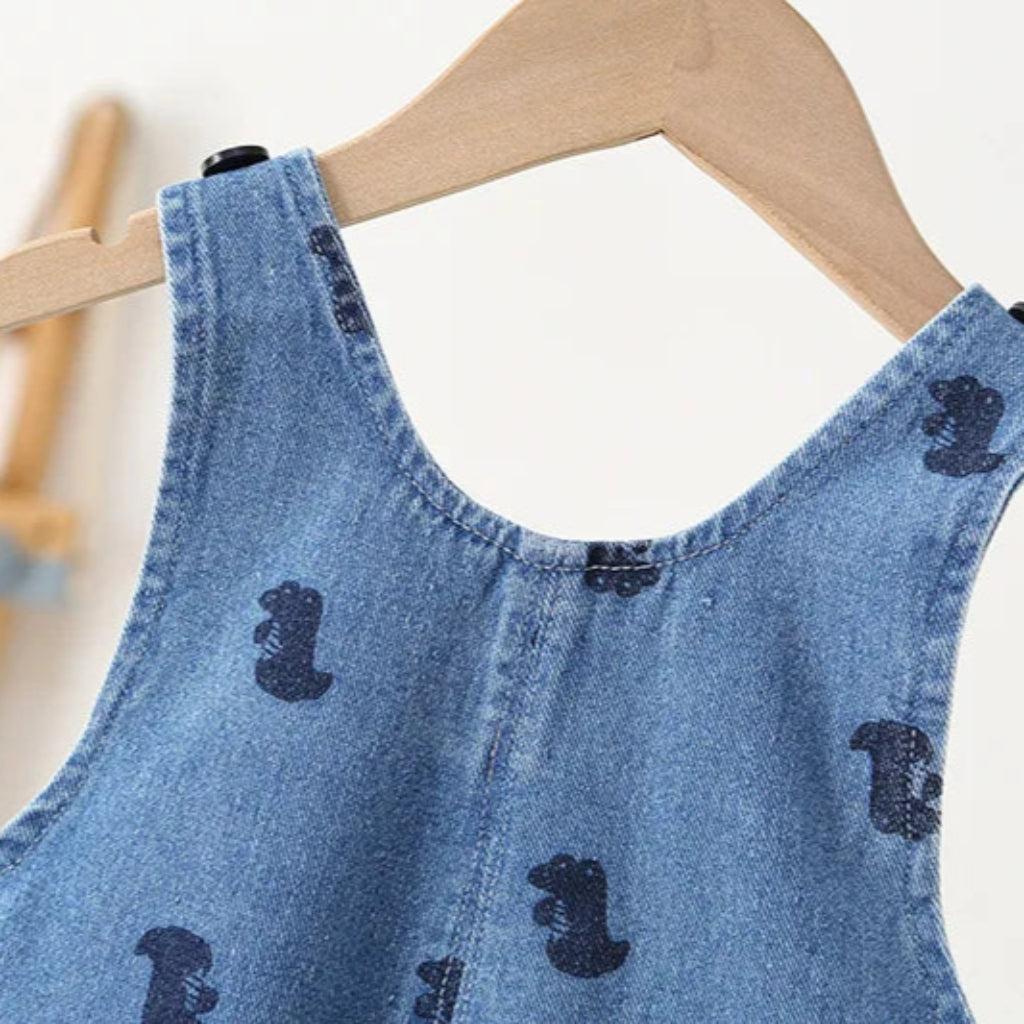 Denim Dinosaur Unisex Jumpsuit