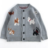 Girls’ Cardigan with Embroidered Dogs
