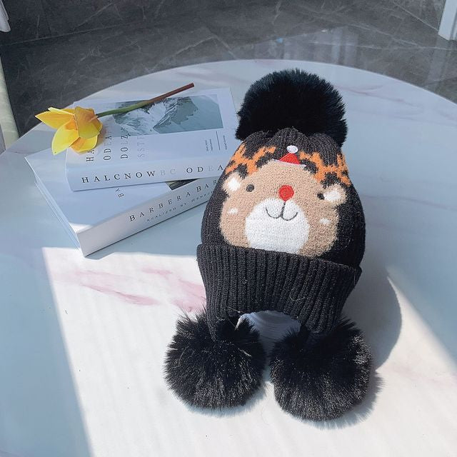 Plush Character Pom-Pom Hat