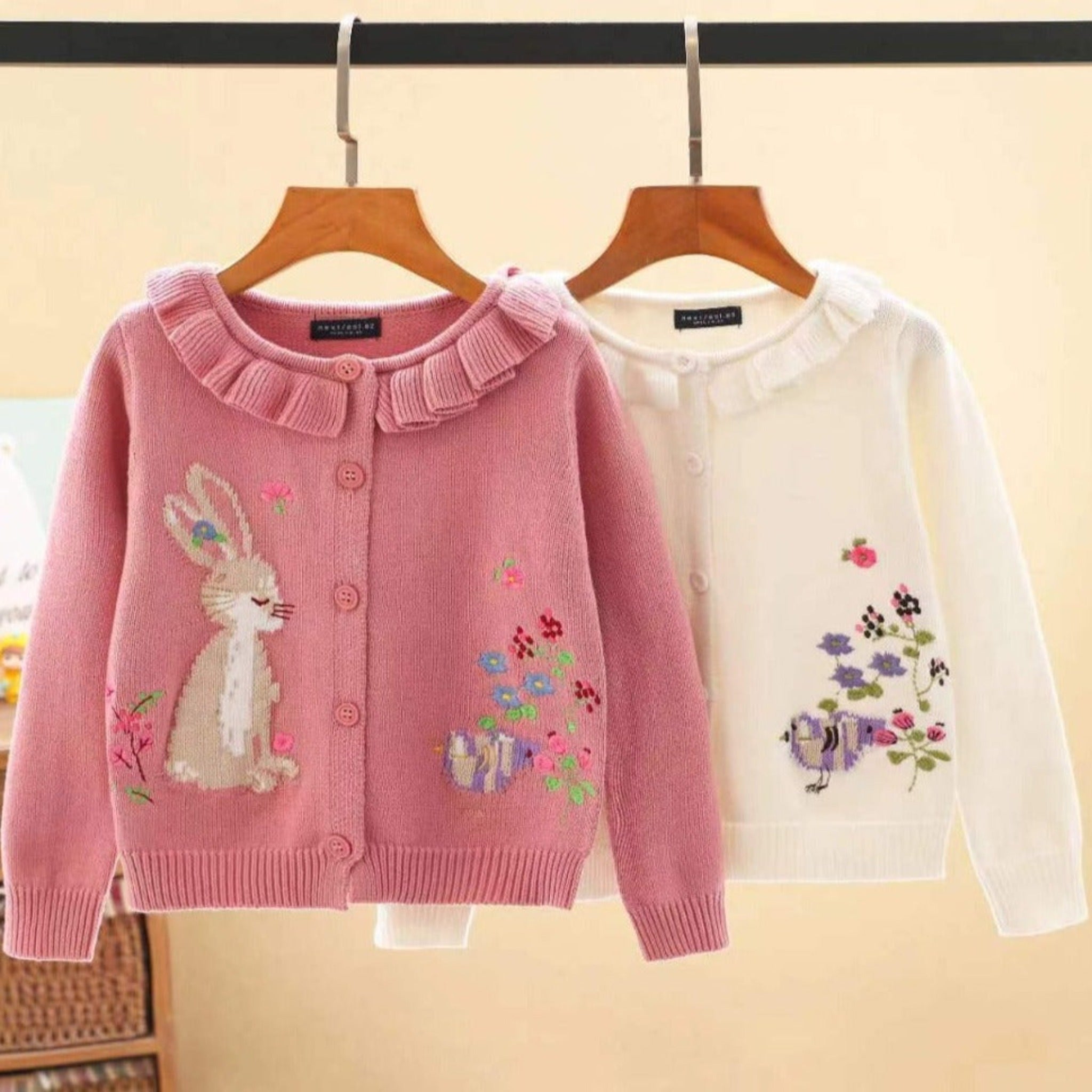 Knit Girls' Easter Bunny Cardigan