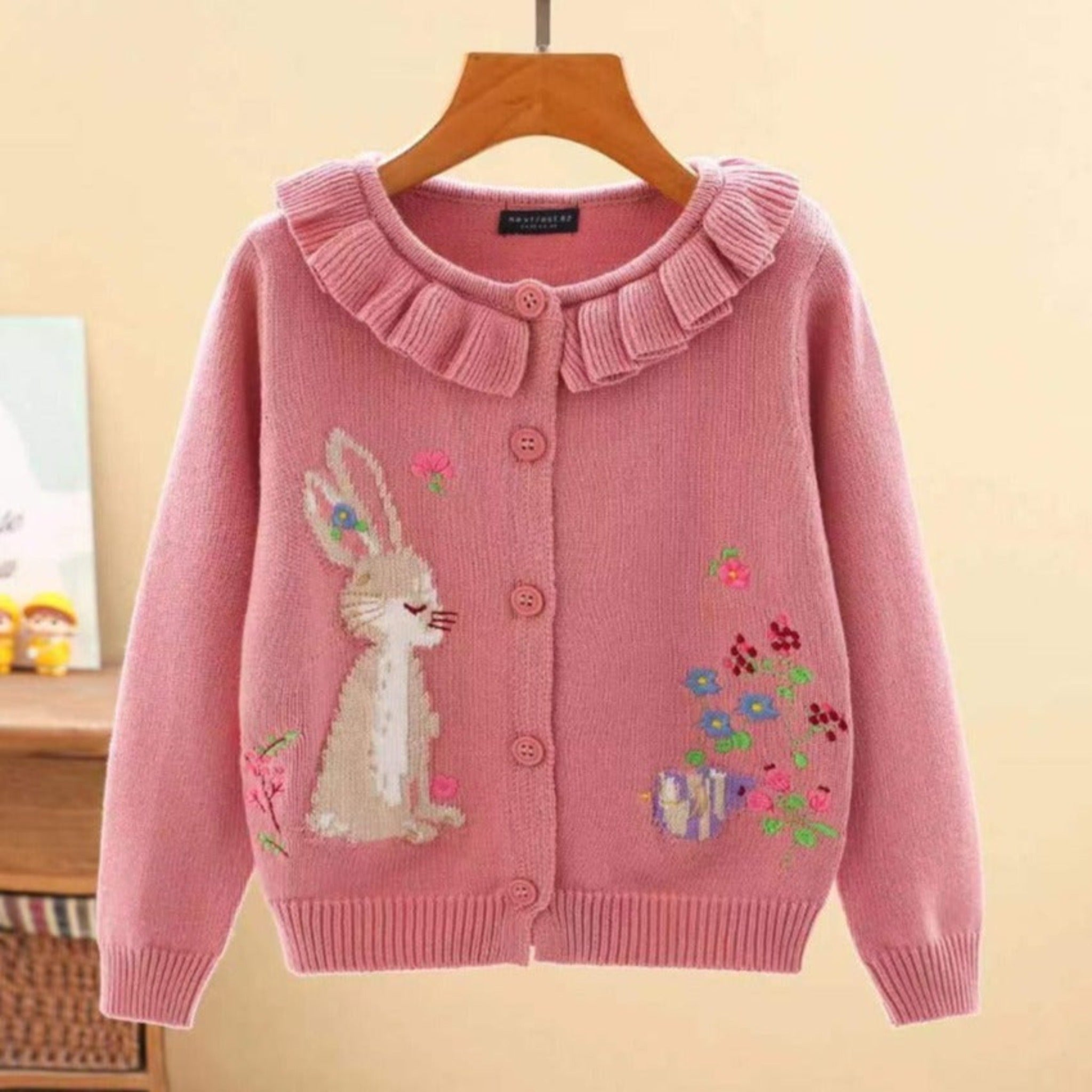 Knit Girls Easter Bunny Cardigan