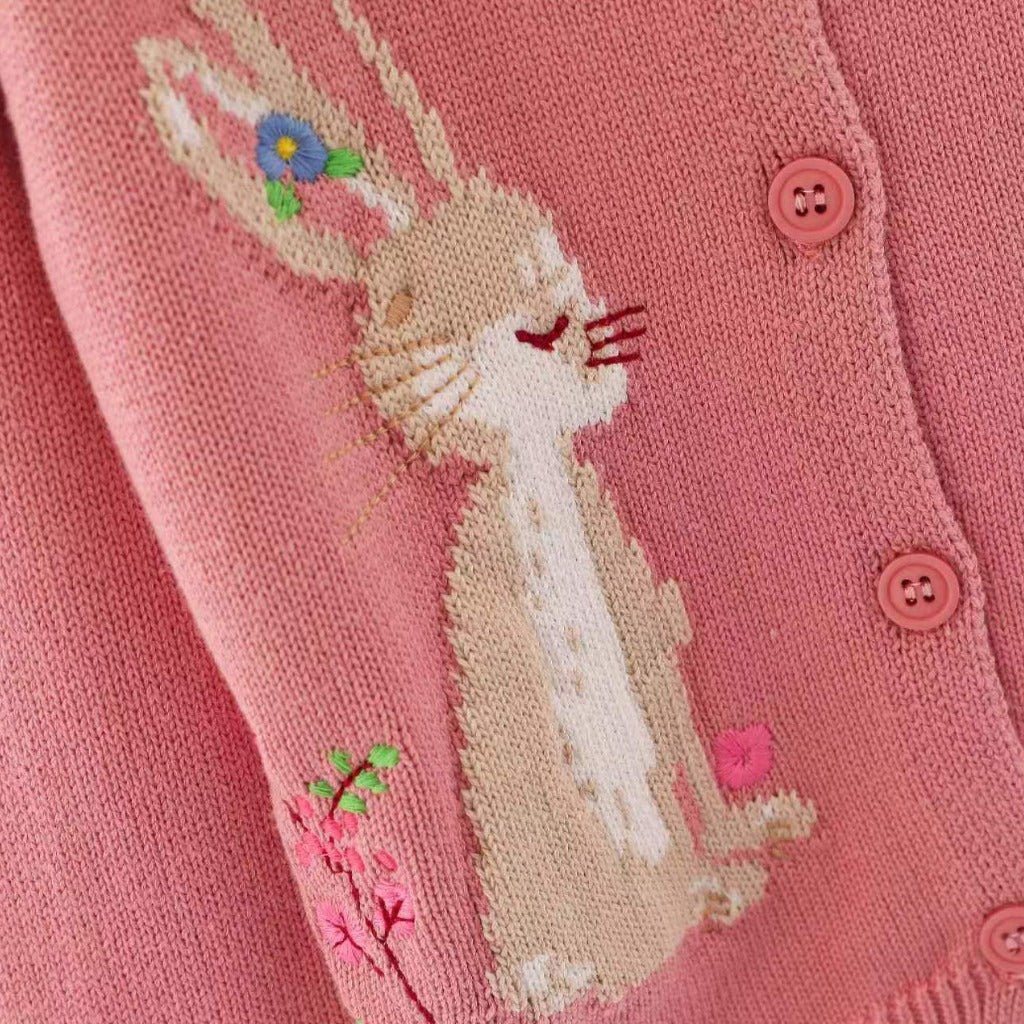 Knit Girls' Easter Bunny Cardigan