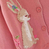 Knit Girls' Easter Bunny Cardigan