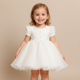 Elegant Flower Girl's Dress with Pearls