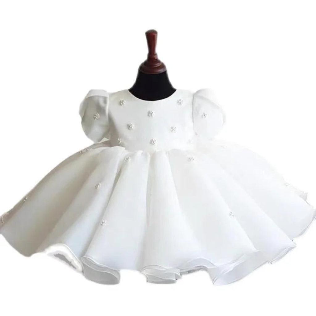 Elegant Flower Girl's Dress with Pearls