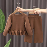 Cocoa Bear Knit Pants & Cardigan Set