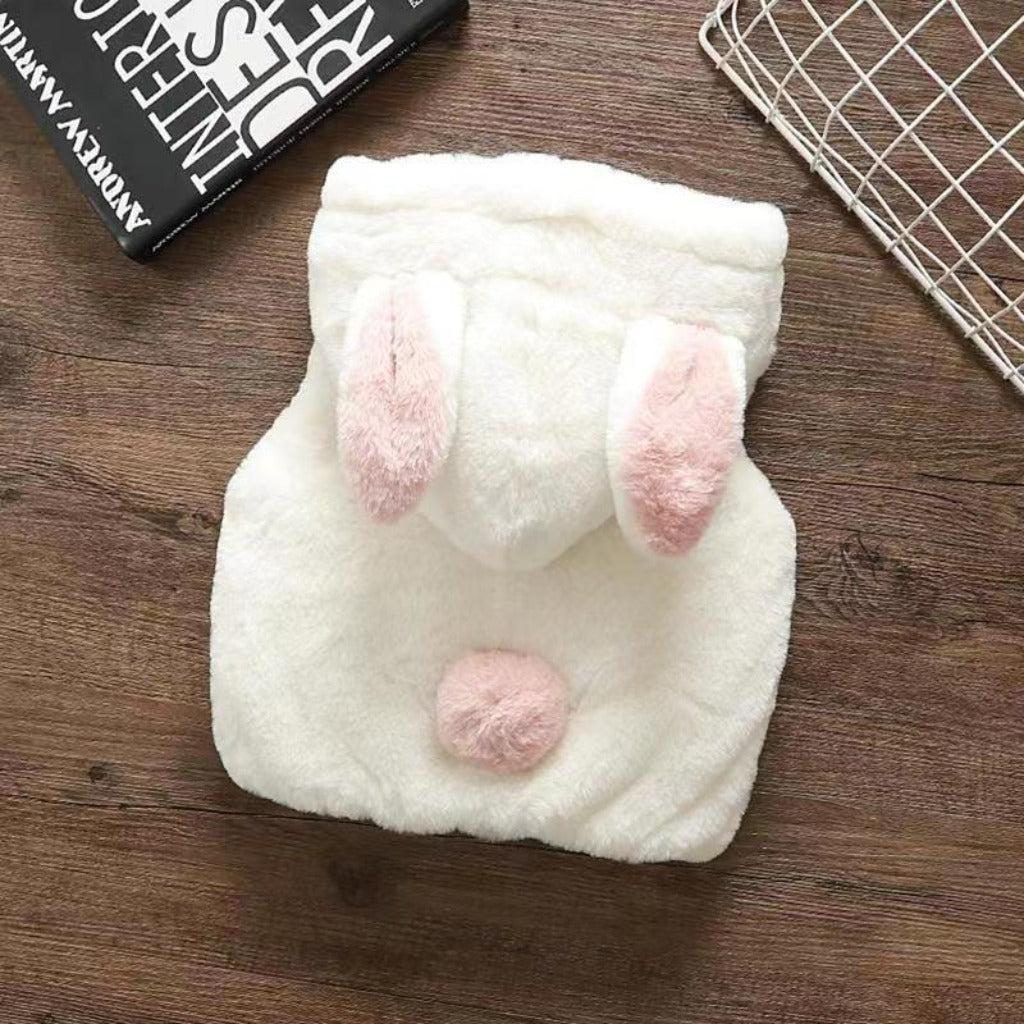 Faux Fur Bunny Ears Warm Hooded Vest