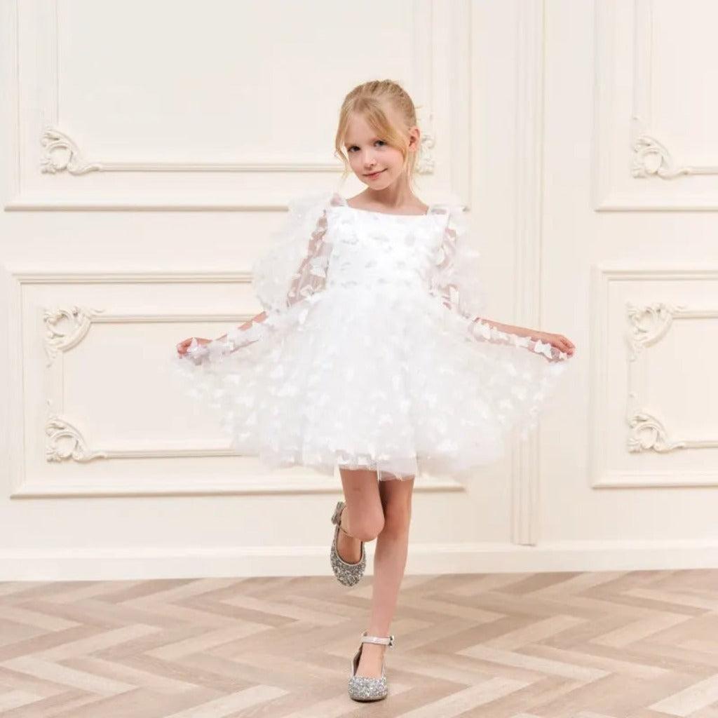 Baby & Toddler White Flower Girl Dress with Butterfly Accents, 18-24 Month | ONEAKIDS Baby & Toddler White Flower Girl Dress with Butterfly Accents, 18-24 Month | ONEAKIDS