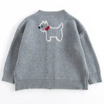 Girls’ Cardigan with Embroidered Dogs