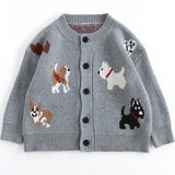 Girls’ Cardigan with Embroidered Dogs