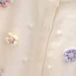Girls’ Charming Knit Cardigan with Flowers